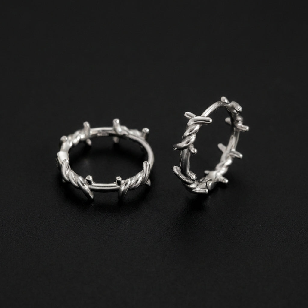 Barb Wire Stainless Steel Earrings