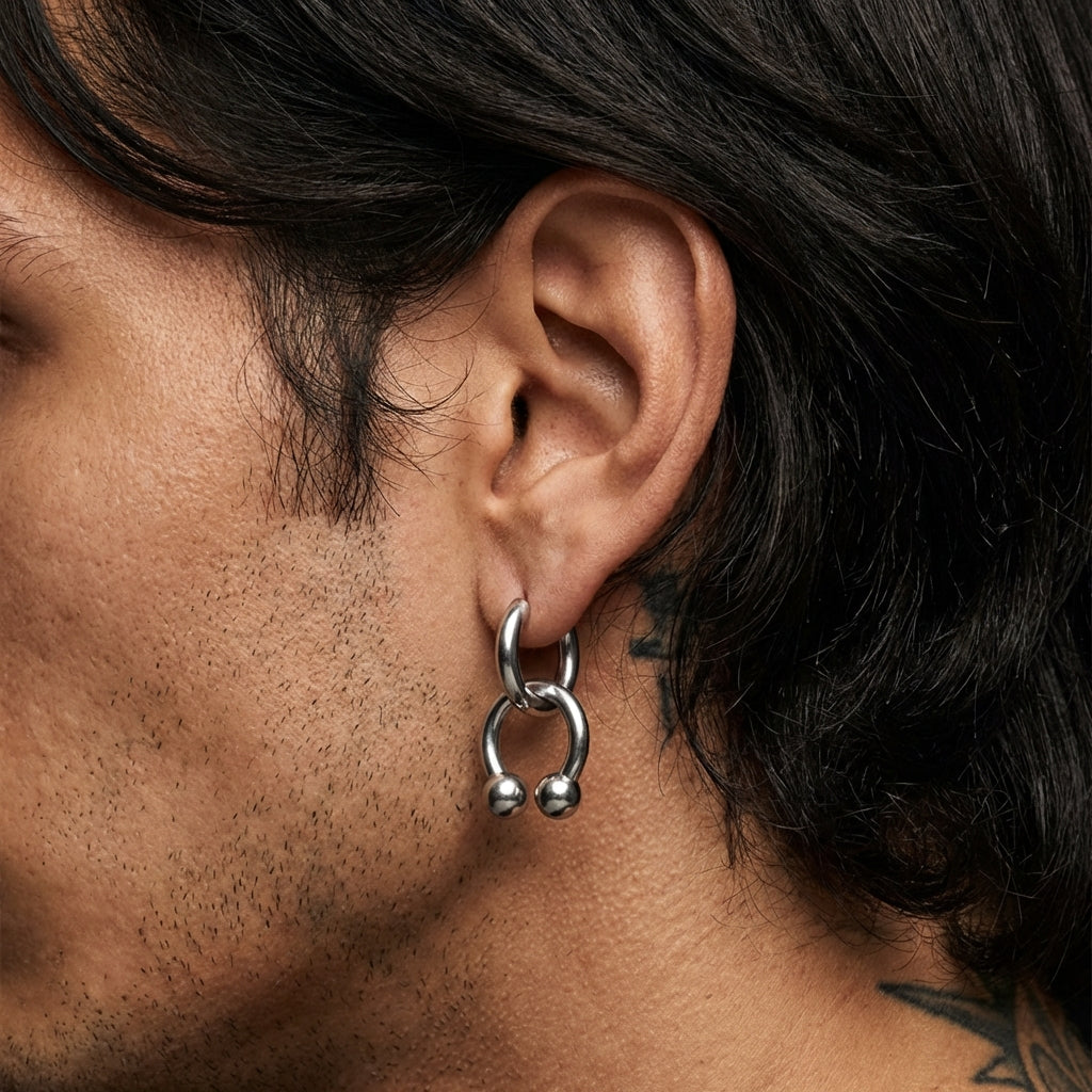 Horseshoe Stainless Steel Hoop Earrings