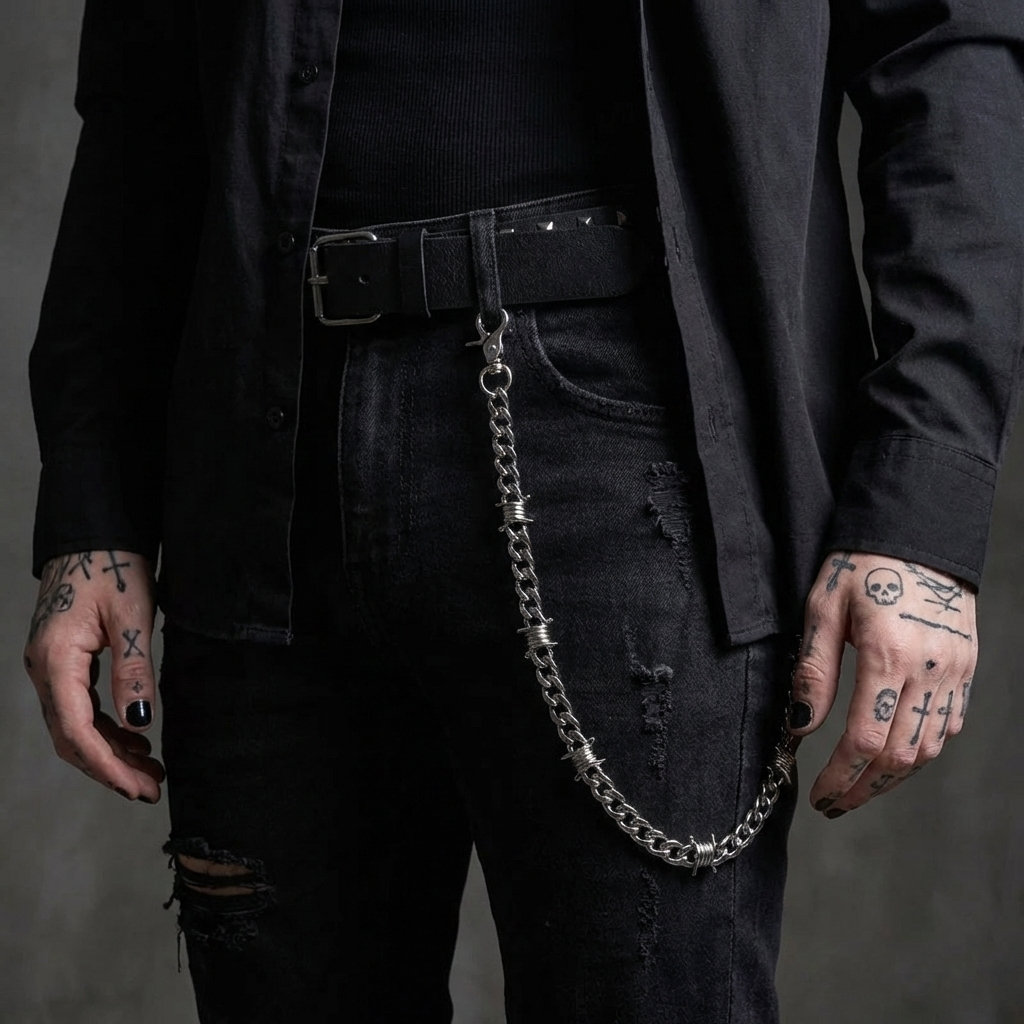 Barb Cuban Link Stainless Steel Belt Chain
