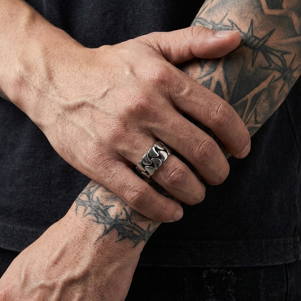Cuban Link Stainless Steel Ring