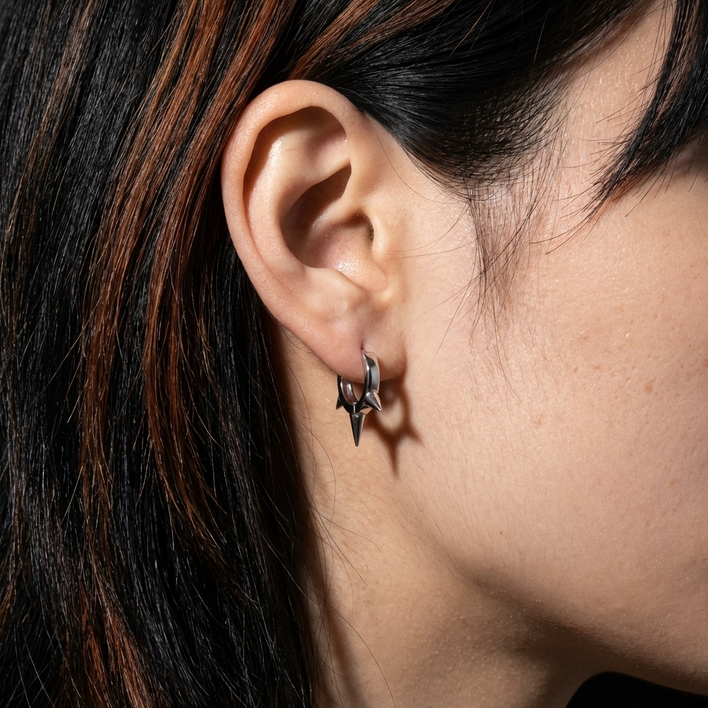 Pierce Stainless Steel Hoop Earrings