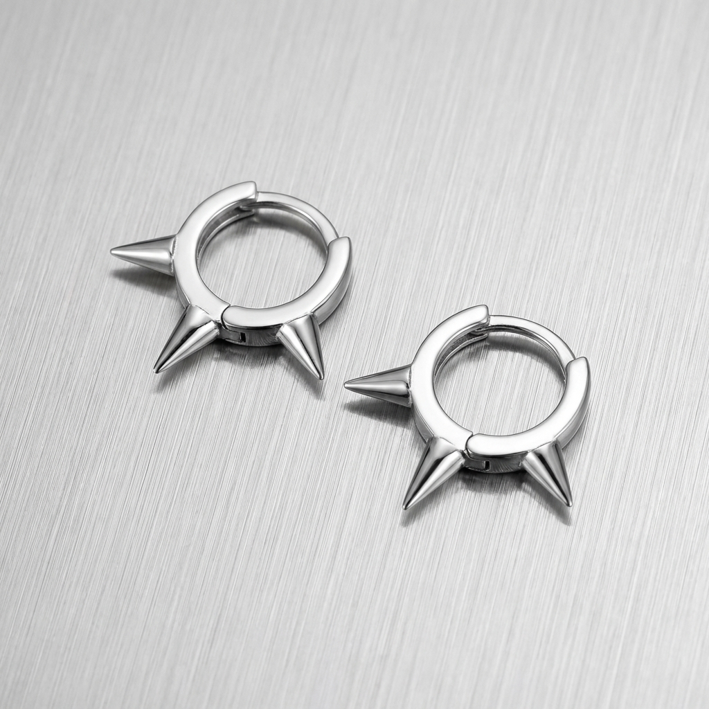Pierce Stainless Steel Hoop Earrings