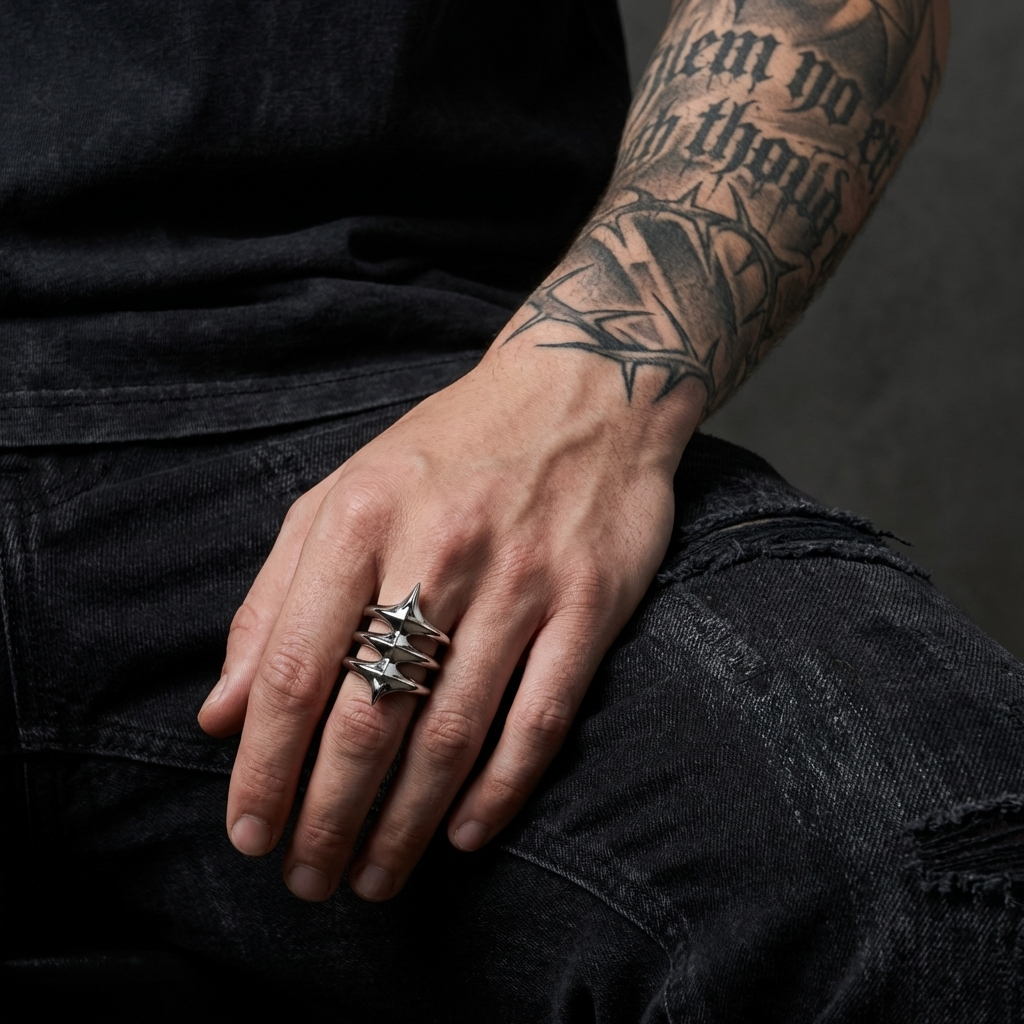 Exoskeleton Stainless Steel Ring