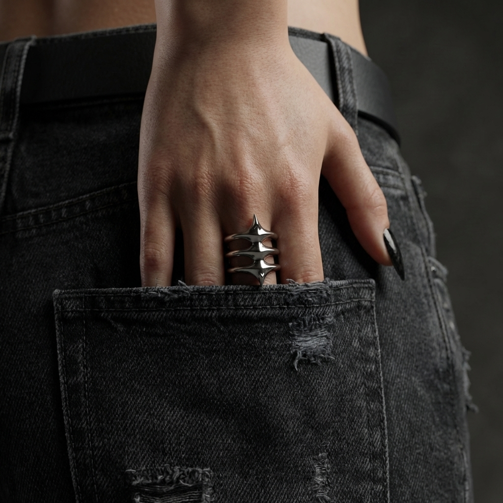 Exoskeleton Stainless Steel Ring