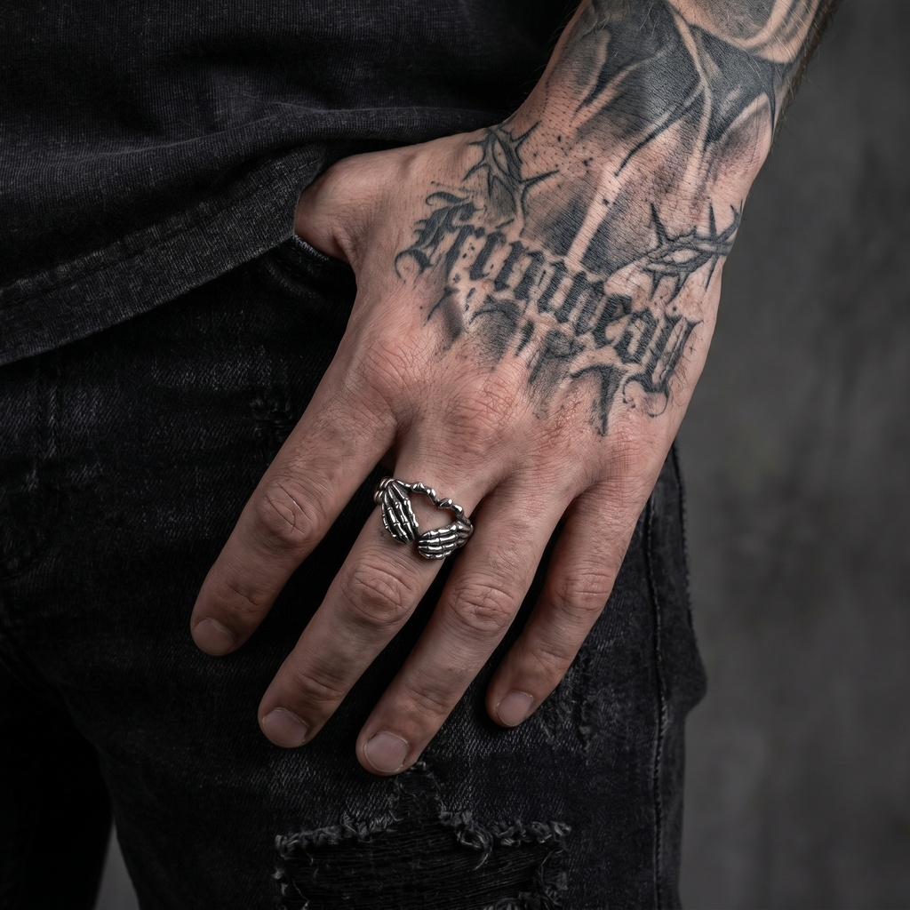 Death's Grip Gothic Stainless Steel Ring