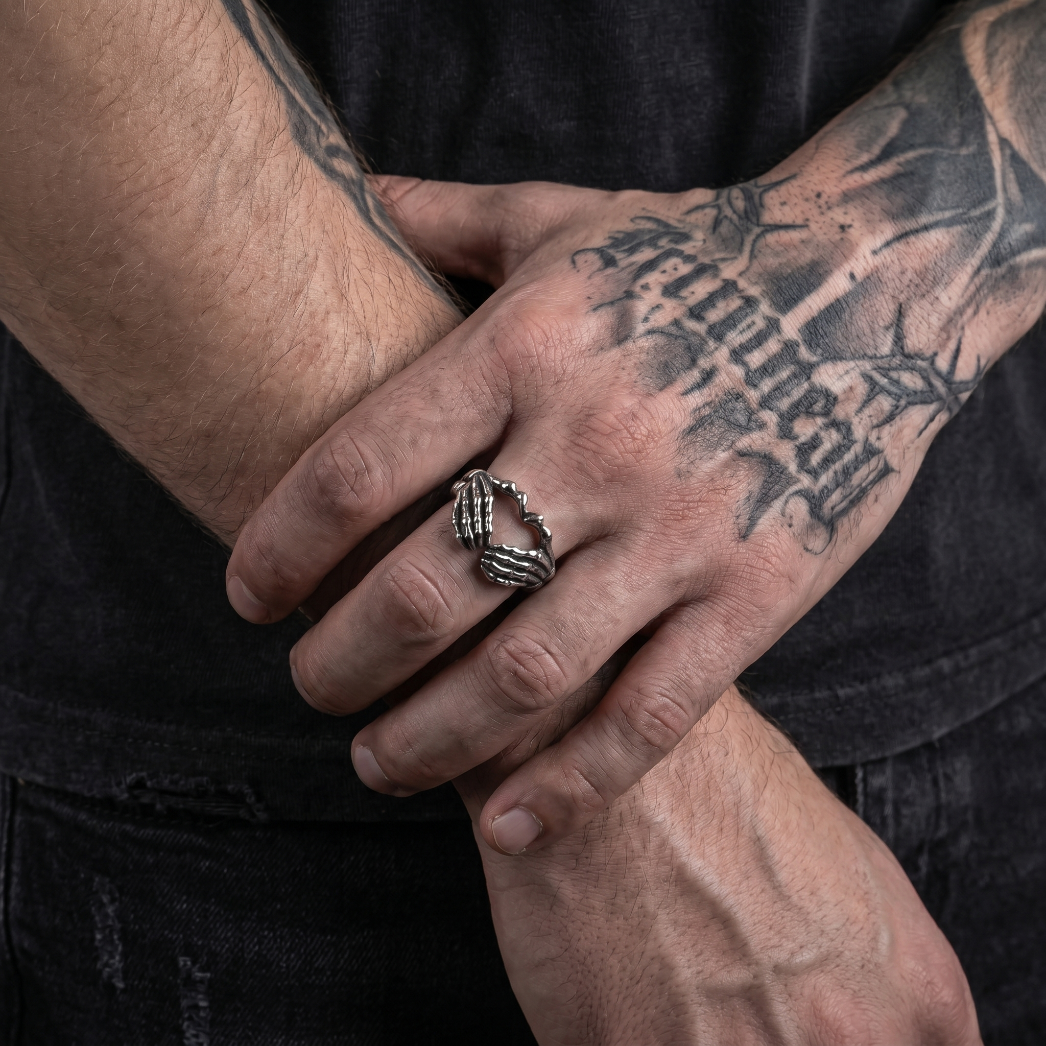 Death's Grip Gothic Stainless Steel Ring