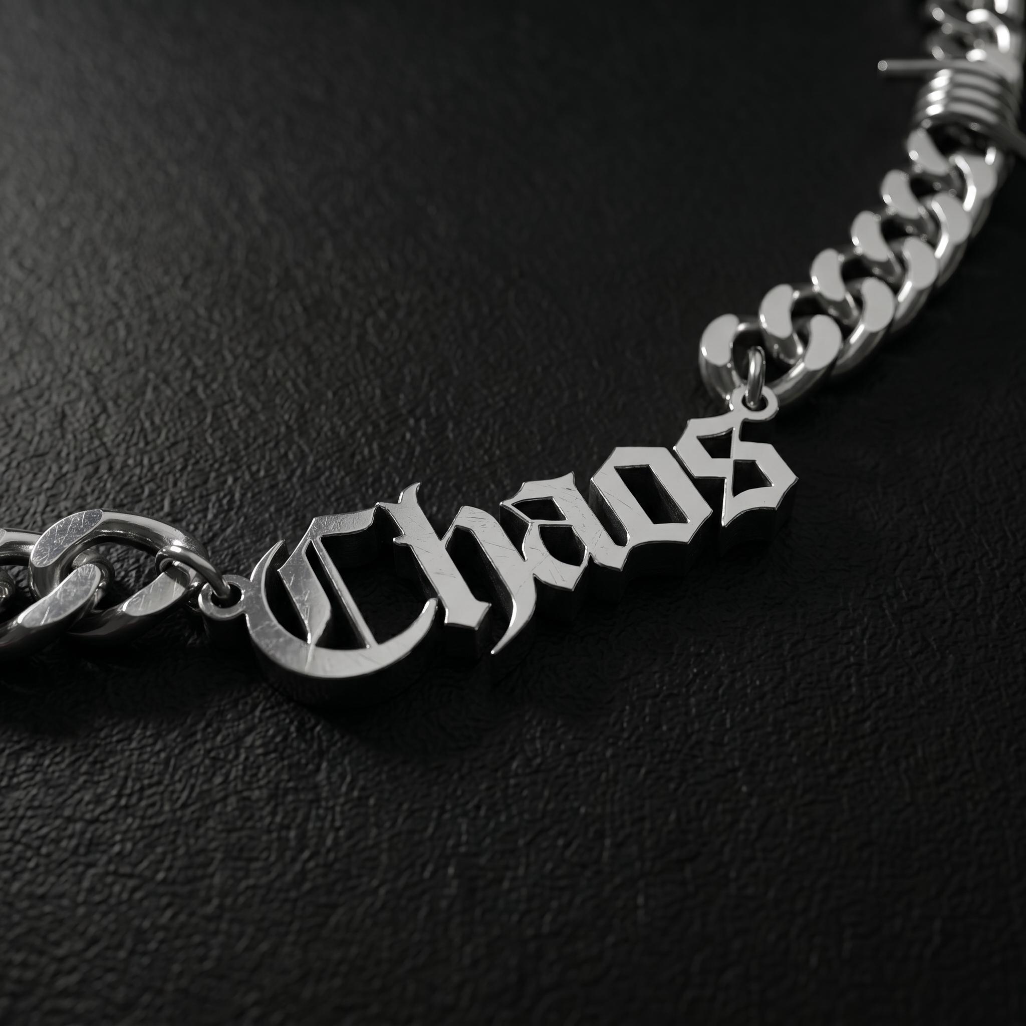 Custom Barb Cuban Name Cuban Link Stainless Steel Chain
