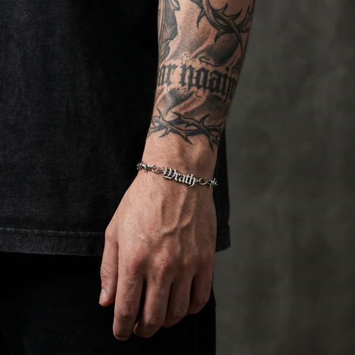 Custom Barb Wire Stainless Steel Name Bracelet