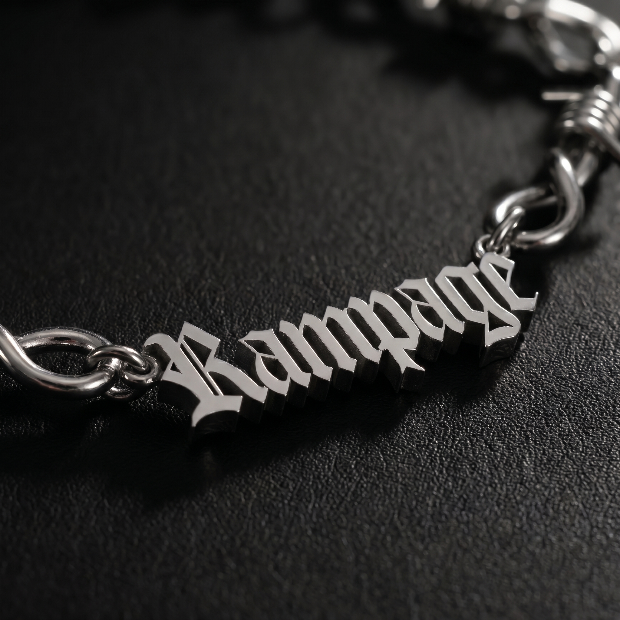 Custom Barb Wire Stainless Steel Name Bracelet