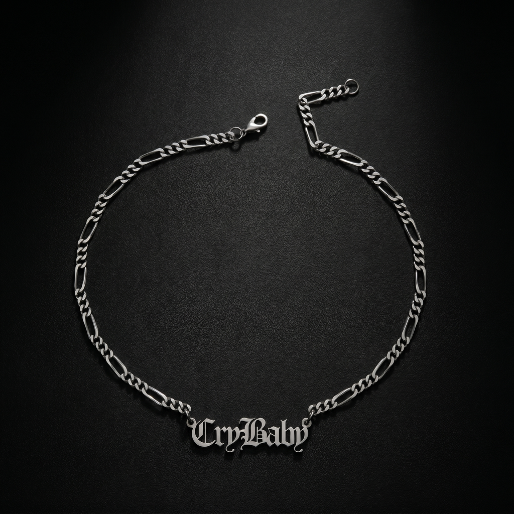 Custom Old English Stainless Steel Name Necklace