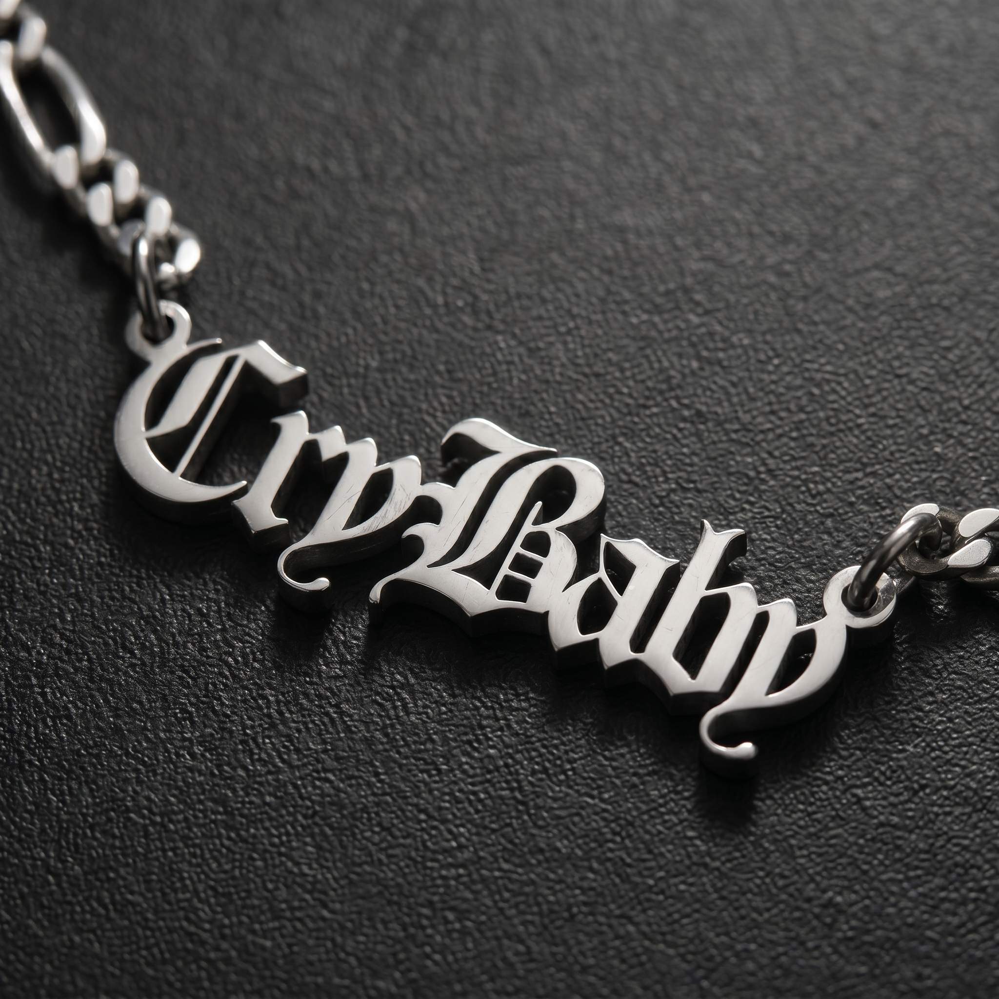 Custom Old English Stainless Steel Name Necklace