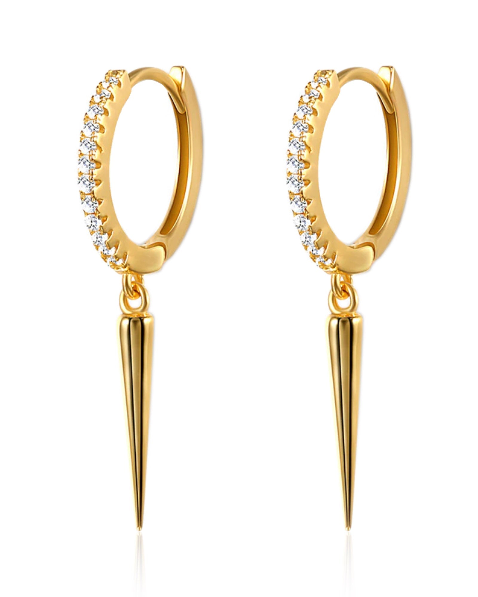 Eli Spike Drop Eternity Huggie Hoop Earrings