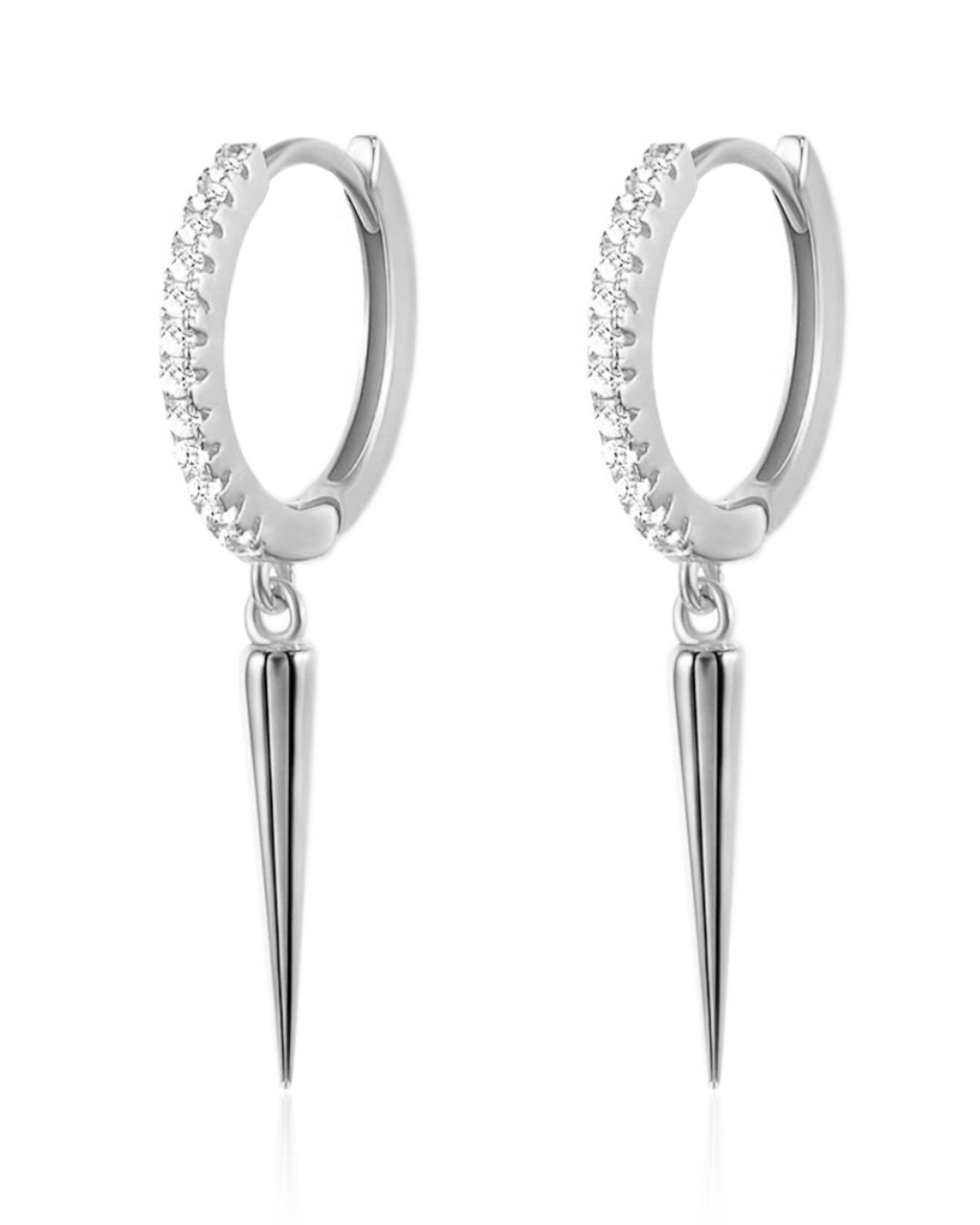 Eli Spike Drop Eternity Huggie Hoop Earrings