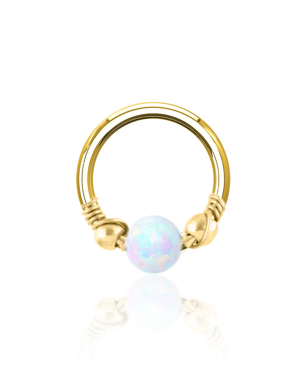 Prismatic Opal Eternity Hinged Segment Hoop Ring Clicker