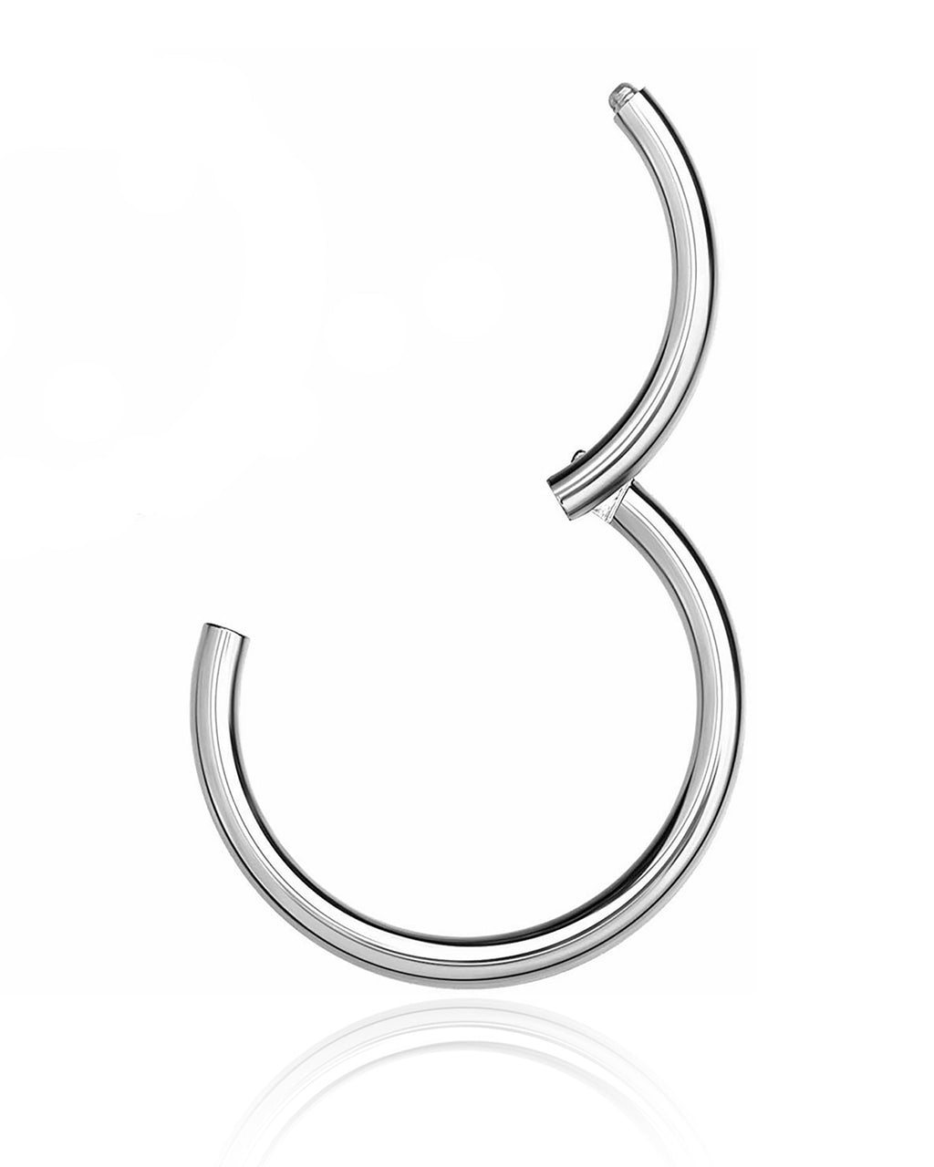 Glitter Crystal Pave Eternity Hinged Segment Hoop Ring Clicker