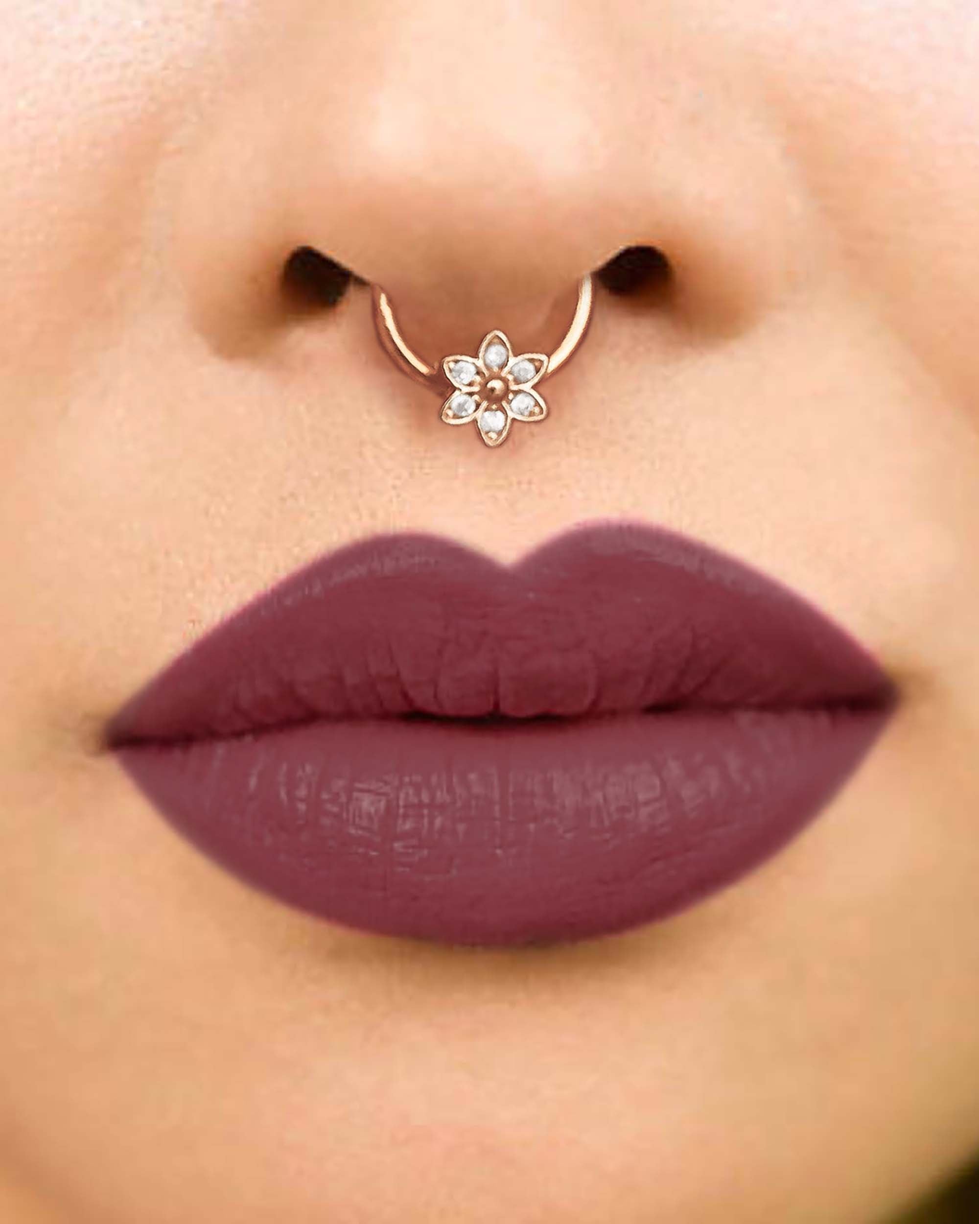 Flora Crystal Flower Daith Ear Piercing Ring Hoop Clicker