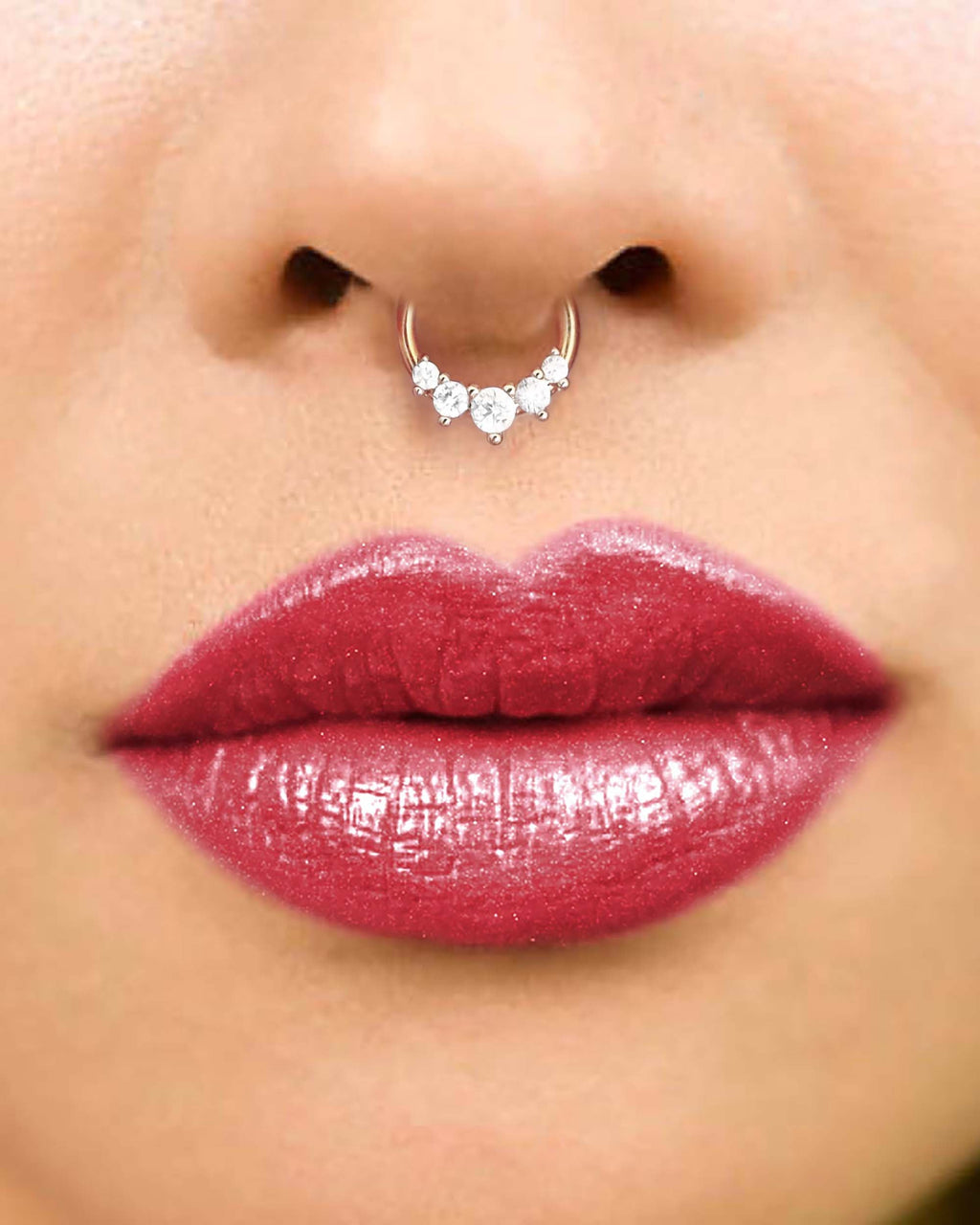 Sophie 5 Crystal Prong Earring Ear Piercing Ring Hoop