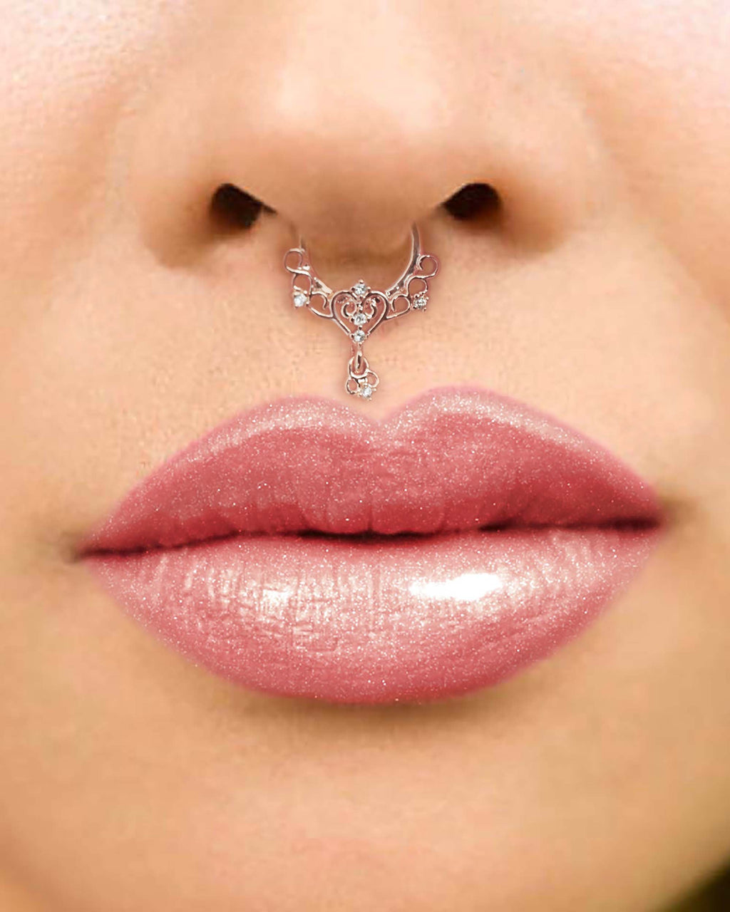 Sapphira Crystal Daith Ear Piercing Ring Hoop Clicker