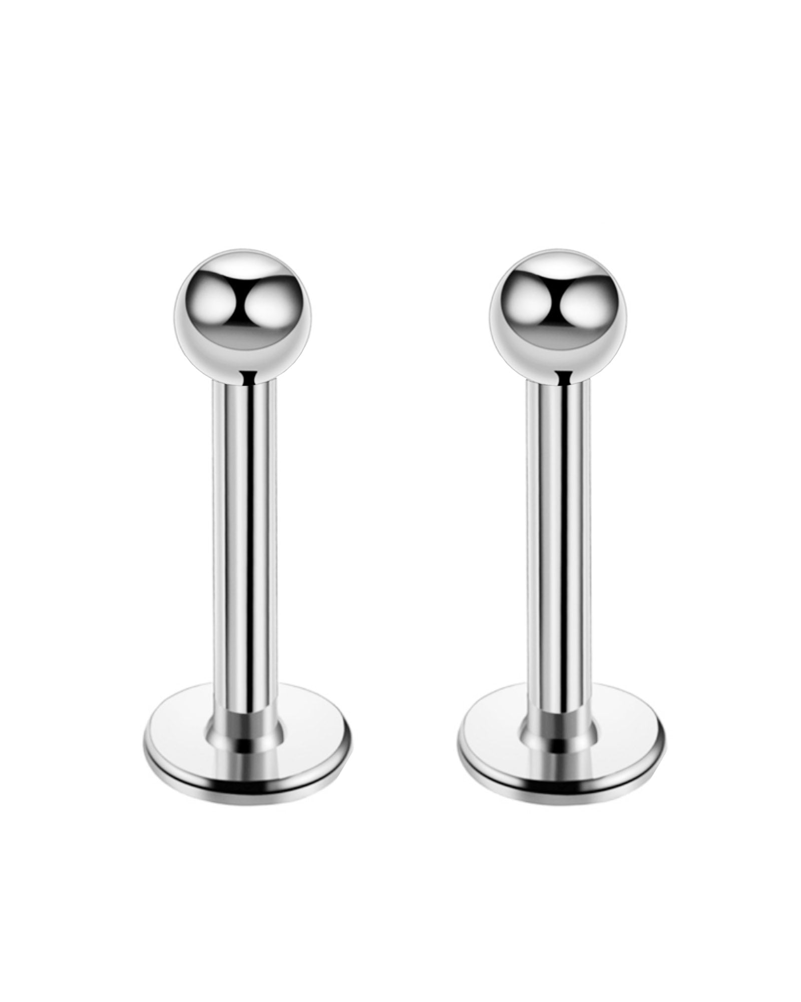 Val Polished Ball Threaded Ear Piercing Earring Stud Set