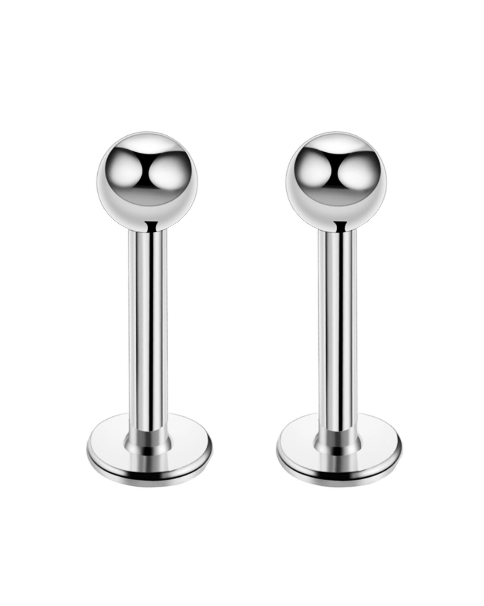 Val Polished Ball Threaded Ear Piercing Earring Stud Set