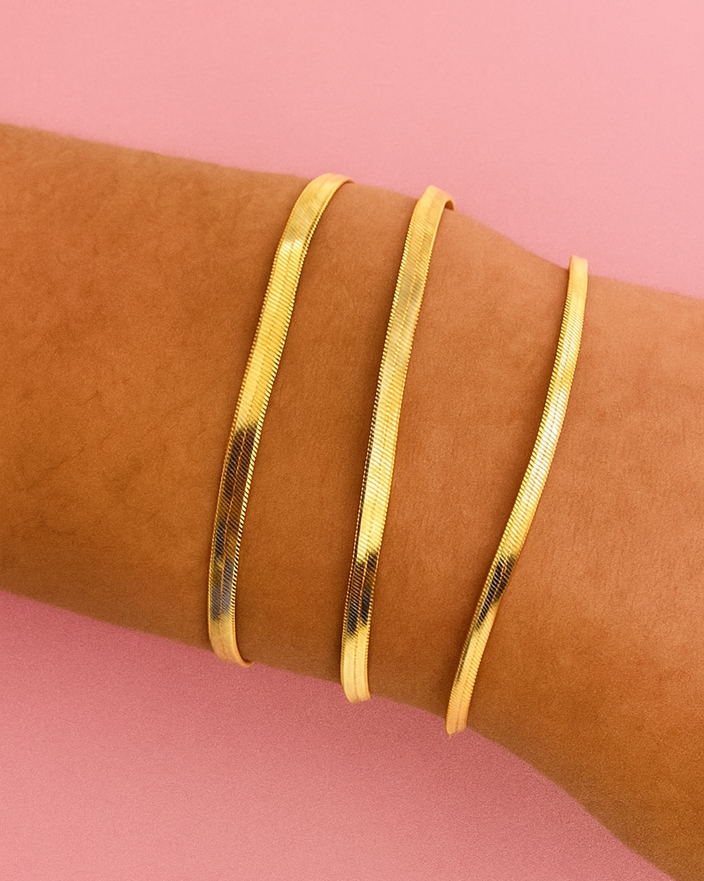 Beverly Herringbone Snake Bracelet
