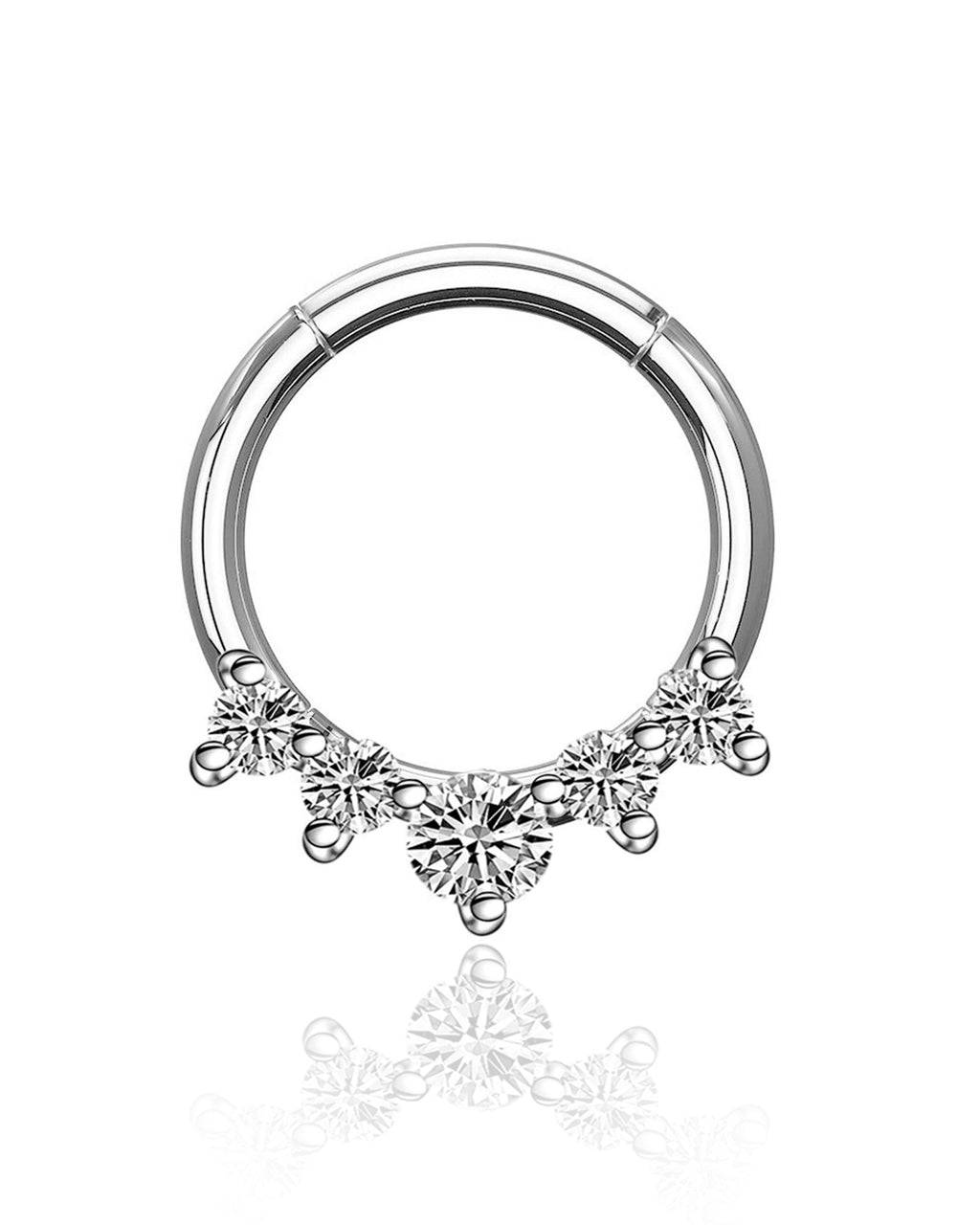 Sophie 5 Crystal Prong Earring Ear Piercing Ring Hoop