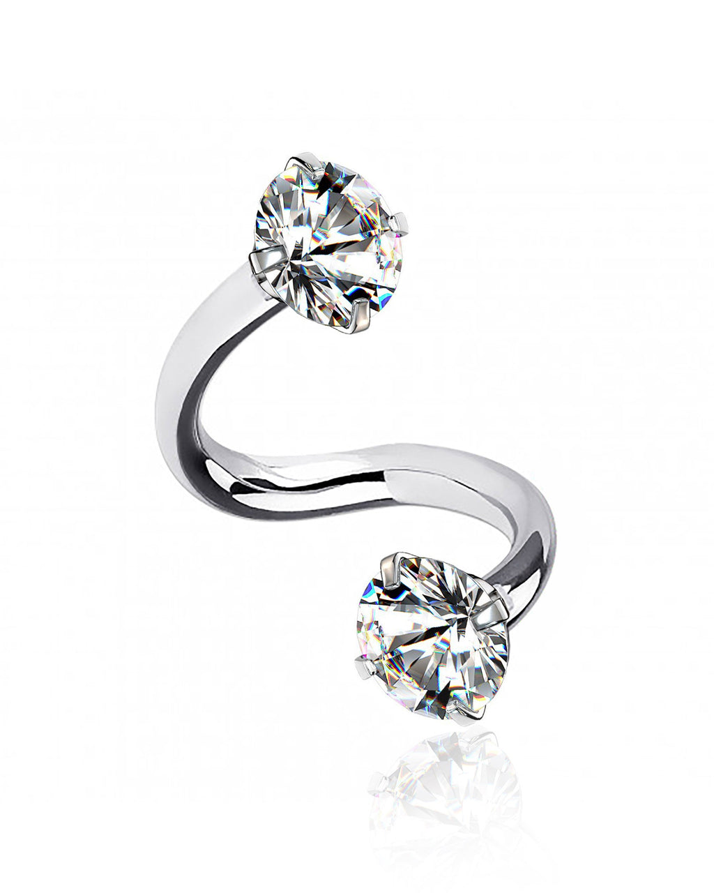 Phoenix Crystal Spiral Piercing Hoop Ring