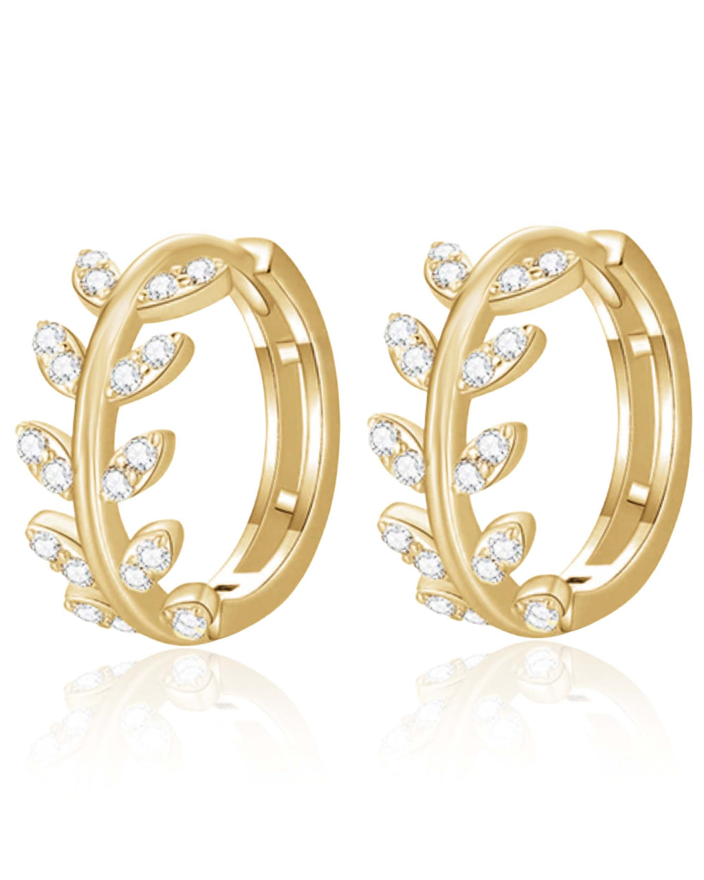 Vine Leaf Huggie Hoop Earrings